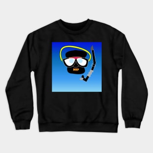 black mask and deep blue Crewneck Sweatshirt